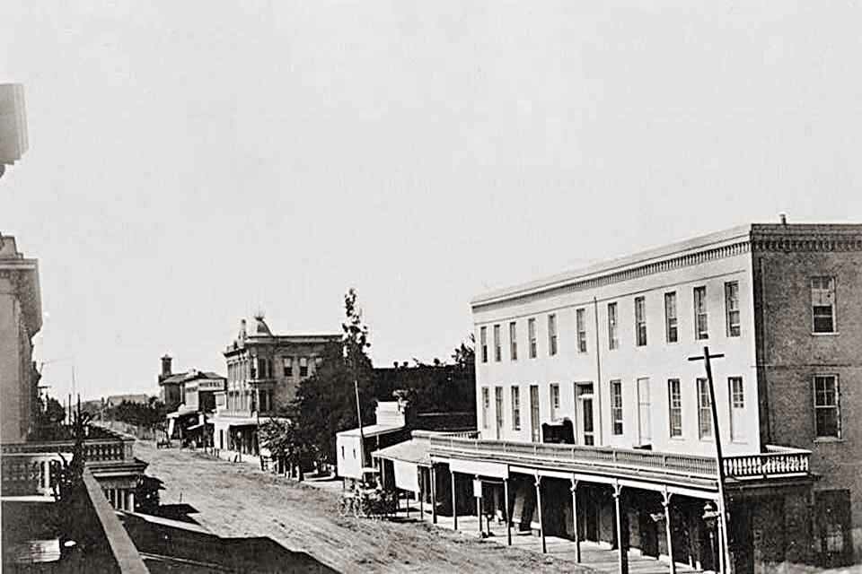 Occidental Hotel (center) and Weber House (foreground), ca. 1875 Occidental Hotel (center) and Weber House (foreground), ca. 1875